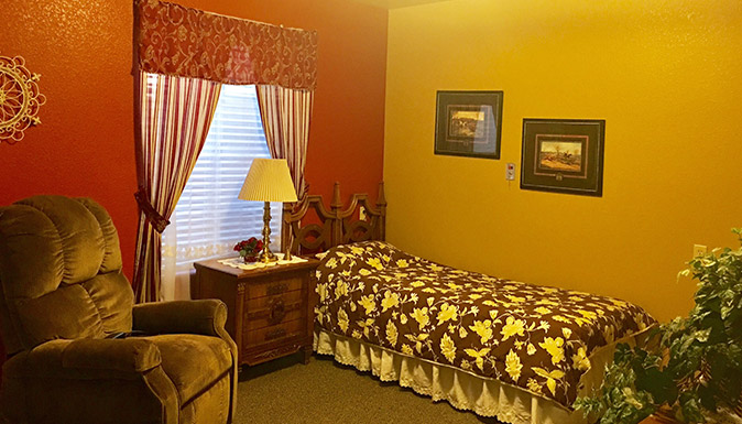 Eden Adult Care Facility senior assisted living home bedroom in Gilbert Arizona
