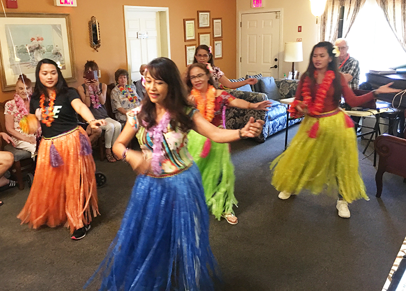 Senior activities, dancing at Eden Adult Care Facility in Mesa Arizona